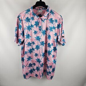 Yatta Golf Shirt Mens 2XL Floral Multi Palm Tree S/S Polo Arm Logo